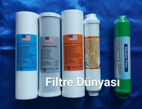 USA Su Arıtma Filtresi 5lİ Alkalin Yedek set ( MEBRANSIZ ) - 0