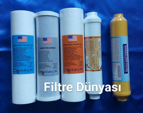 USA Su Arıtma Filtresi 5li Mineral Yedek set ( MEBRANSIZ ) - 0