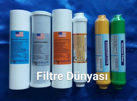 USA Su Arıtma Filtresi 6lı Yedek set (Alkaline&Mineral) MEBRANSIZ - 0