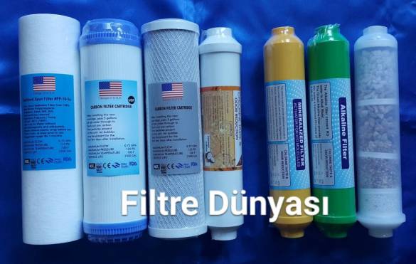 USA Su Arıtma Filtresi ÇİFT KARBONLU 7li Alkalin Mineral Bio Ceramic MEBRANSIZ - 0